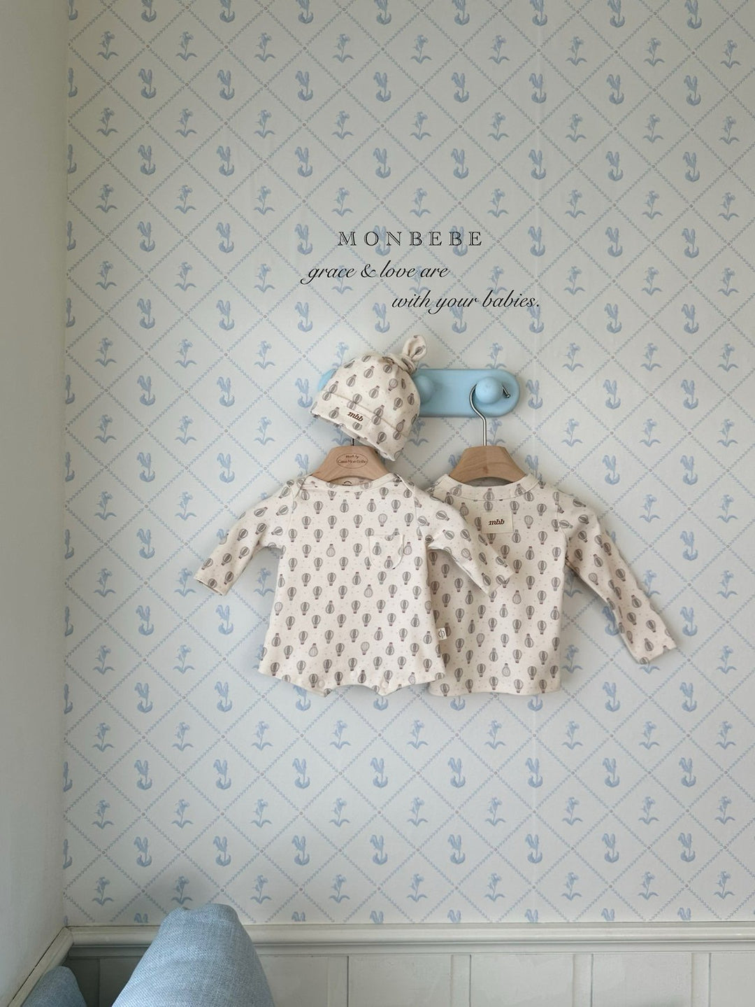 【予約】monbebe / Air Balloon Suit & Bonnet Set