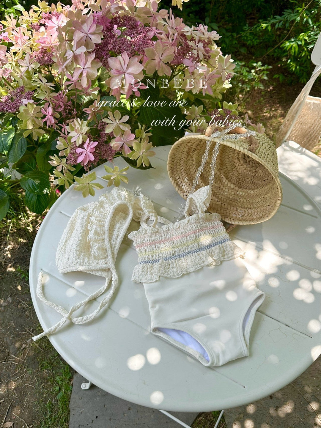 【monbebe夏新作】monbebe / Sprinkle Swimwear (ボンネットセット)