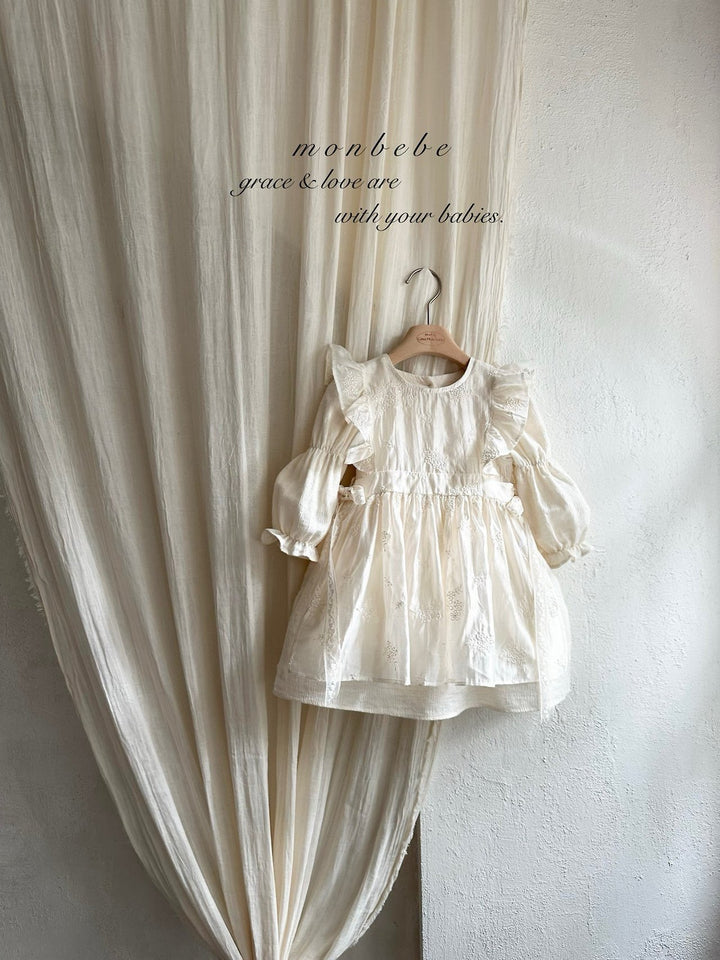 【予約】monbebe / Rose Lace Dress (kids)