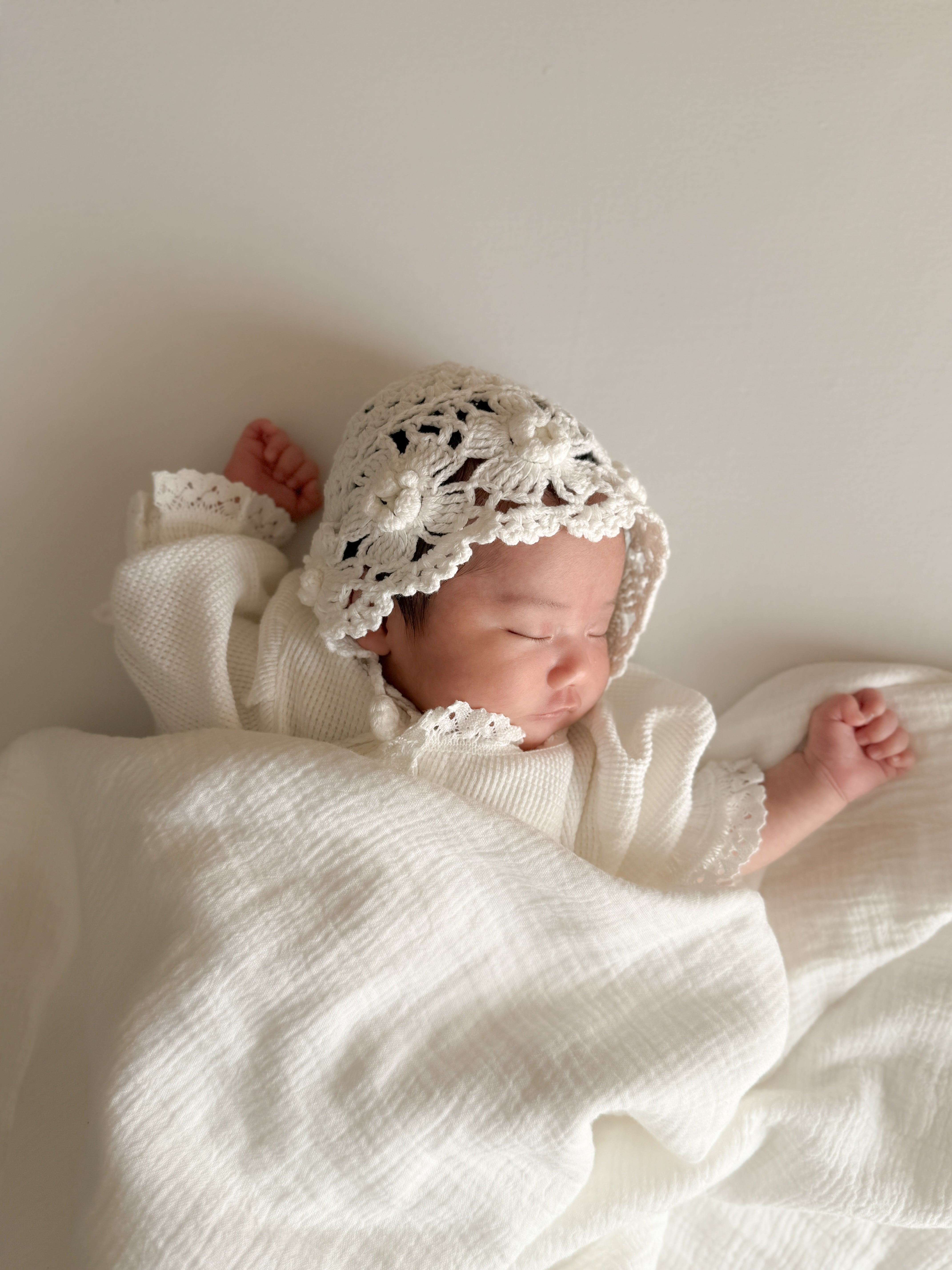 即納】 monbebe / Mary Rose Handmade Bonnet – ciel de bébé