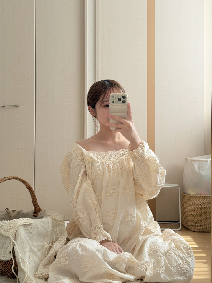 【2026春新作】 monbebe / Flora vintage dress (mom)