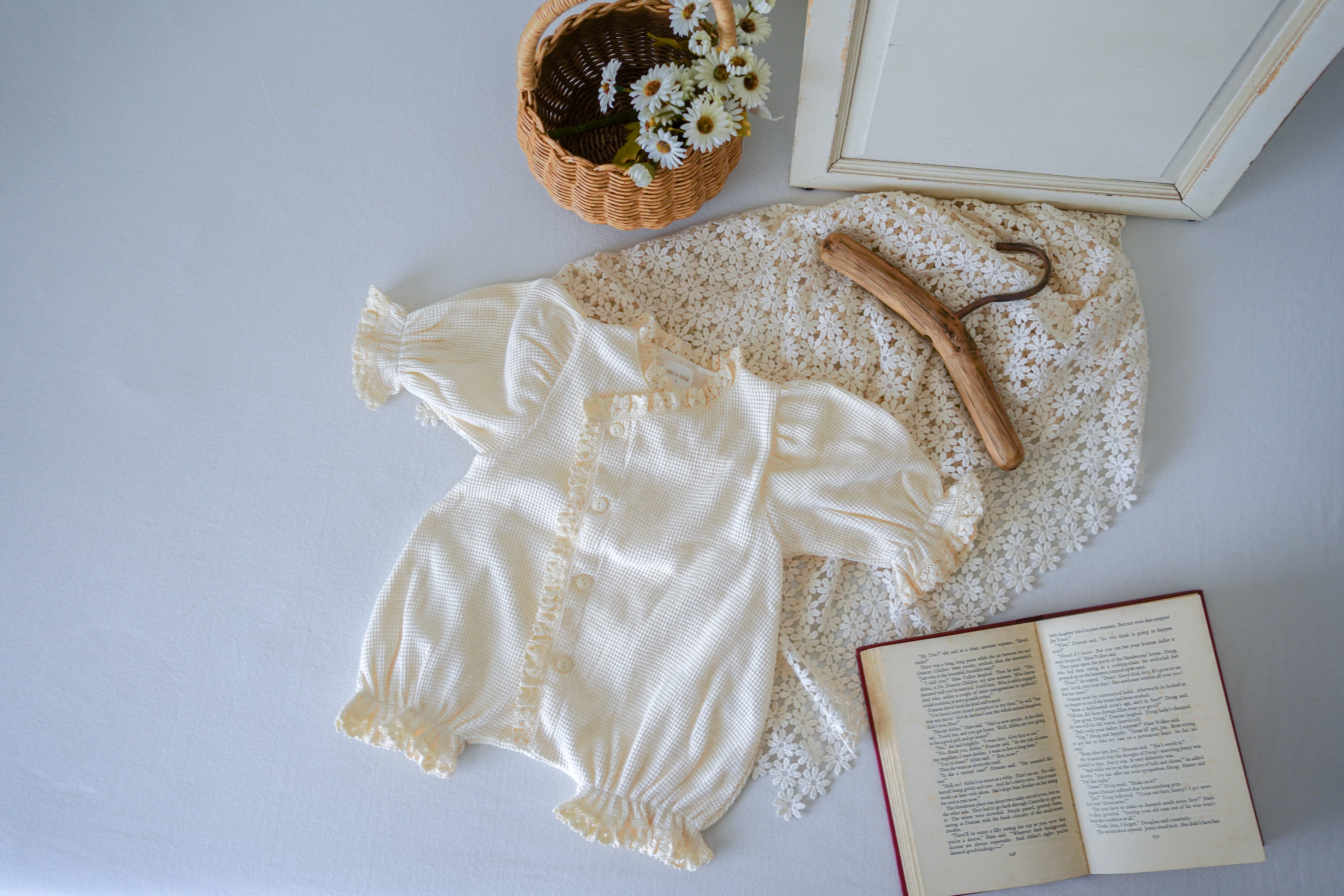 着物・セレモニードレス waffle glory suit/handmade cotton bonnet bébé / (長袖) waffle glory suit – ciel de bébé