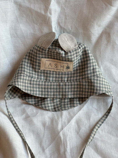 ASH Generation /  bear hat (straight / basil gingham)