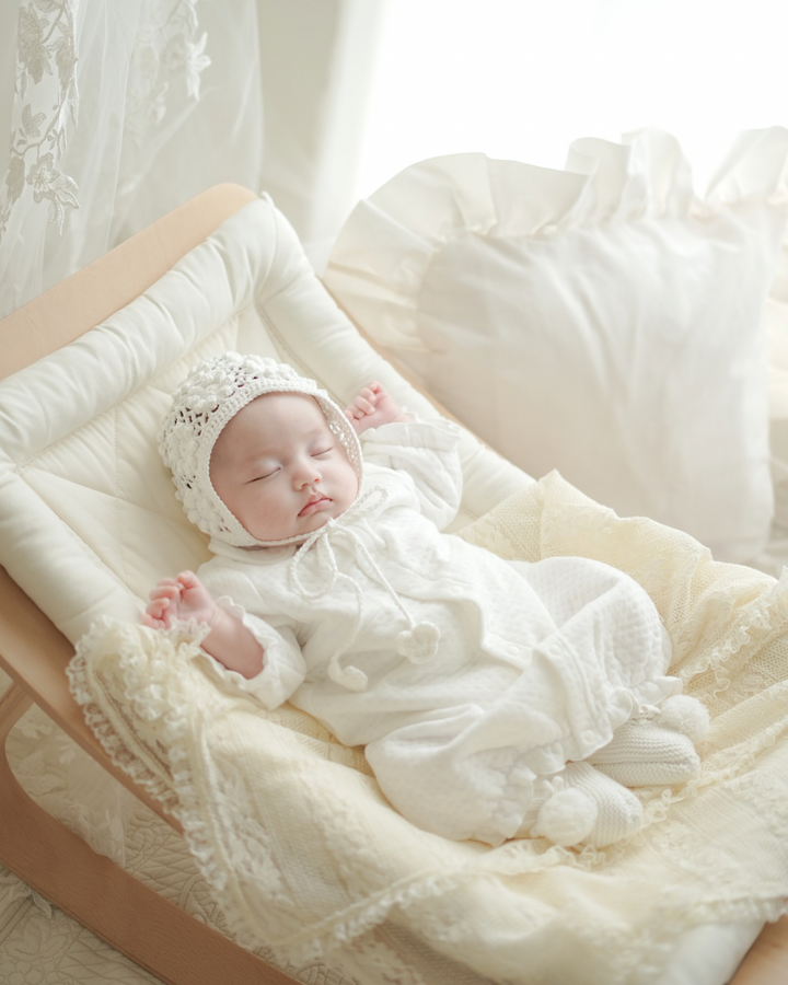 【即納】 bébé/ (長袖) Milky Organic Quilt Dressall