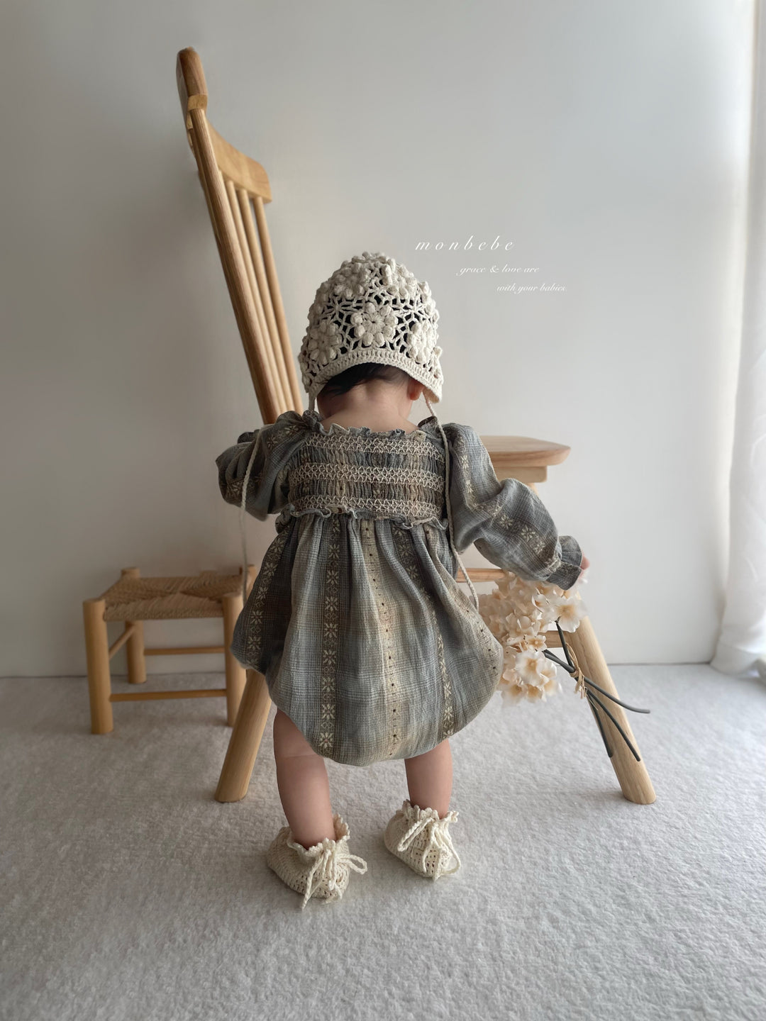 monbebe / Lara check smock suit