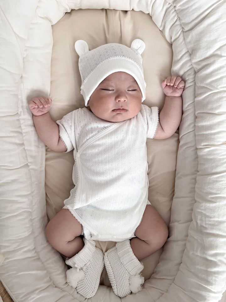 【即納】bébé / 【半袖】Savon Organic underwear (ボディスーツtype)