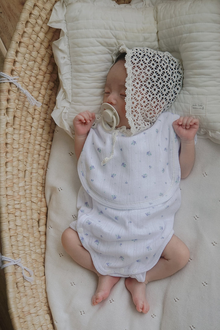 1gram  / Ribbed baby romper (bib set)