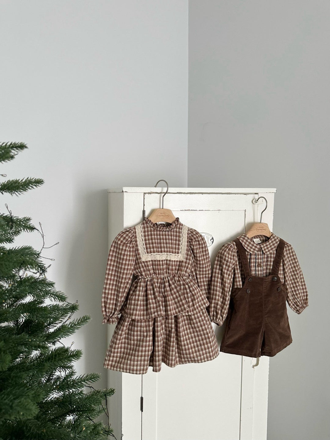 【新作 11/12予約受付開始】monbebe / Lope Check dress