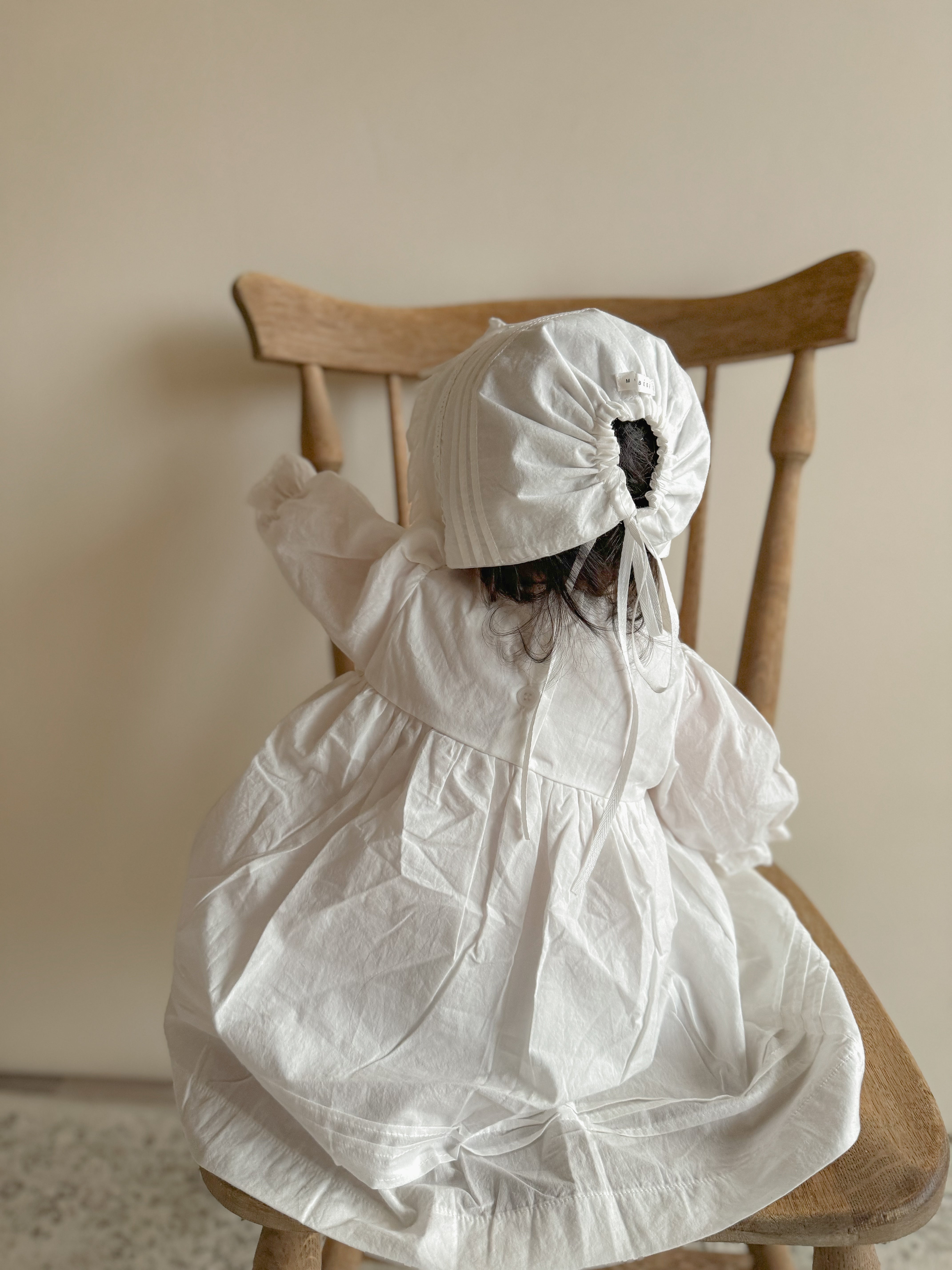 即納】monbebe / petit pintuck baby dress (bonnet set) – ciel de bébé