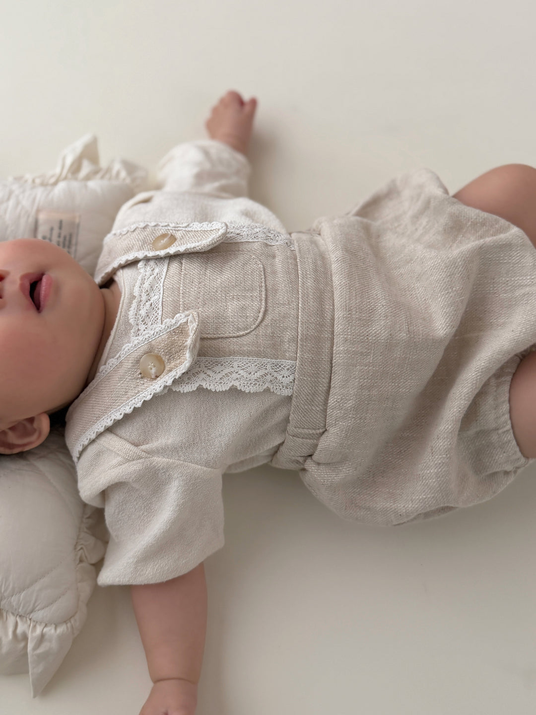 【monbebe夏新作】monbebe / Pure Linen Suspender Suit