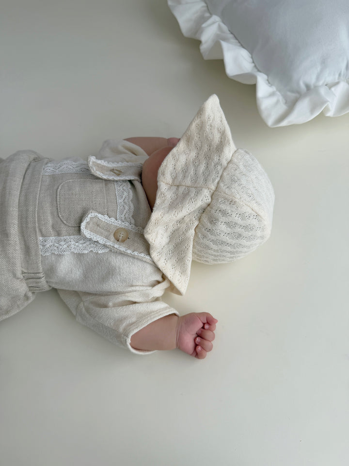 【monbebe夏新作】monbebe / Pure Linen Suspender Suit
