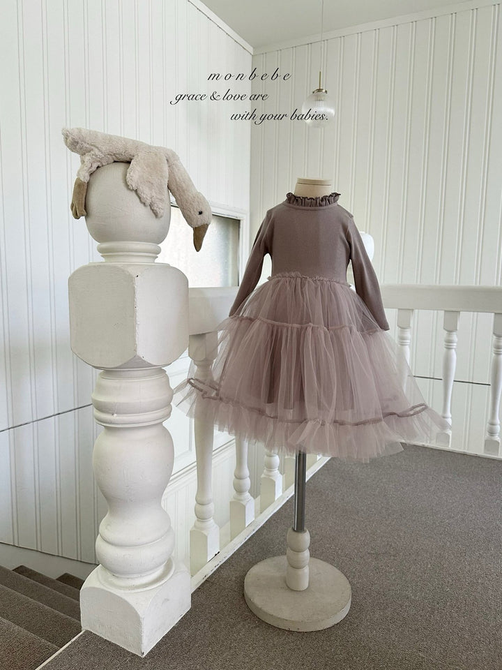 【予約】monbebe / Ribbed Shasha Dress