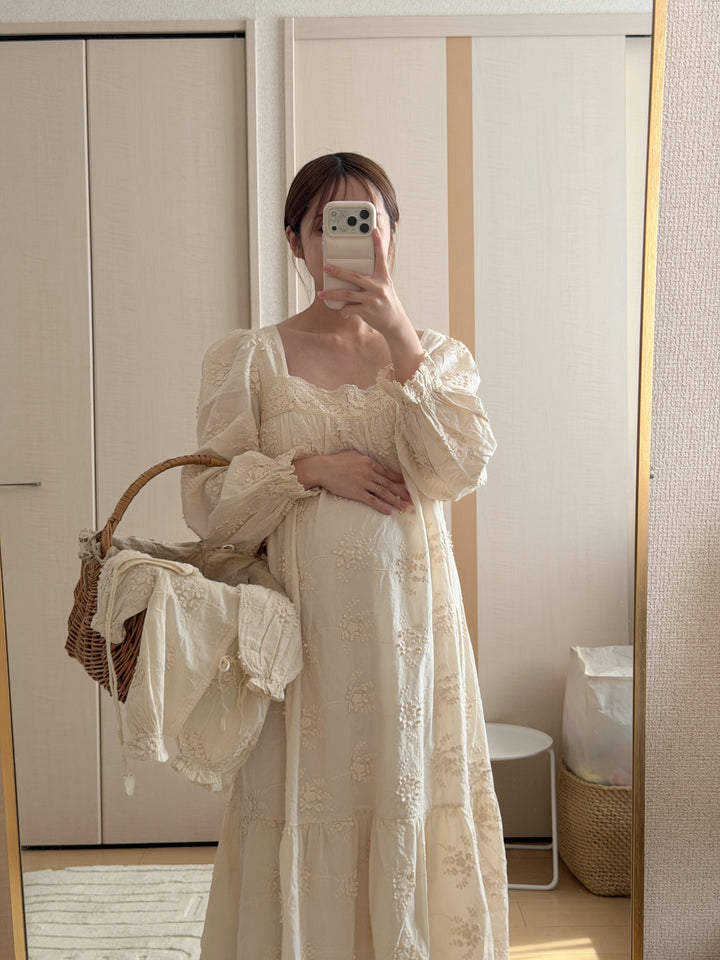 【2026春新作】 monbebe / Flora vintage dress (mom)