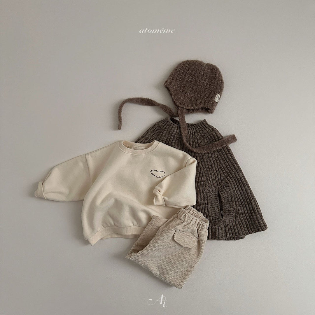 atomeme /  Olive knit poncho