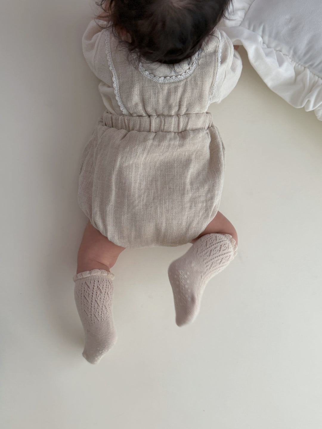 【monbebe夏新作】monbebe / Pure Linen Suspender Suit