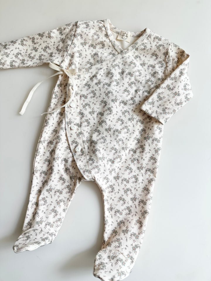 monbebe / Floral cozy suit set (suit+bonnet+bib)t  (petit pas marché)