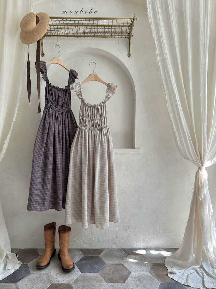 【予約】 monbebe / Maple Check Dress (mom)