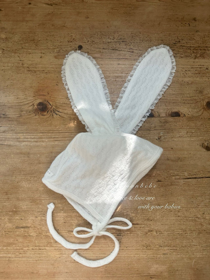 【monbebe夏新作】monbebe / Bunny Knit Balloon Suit (Bonnet set)