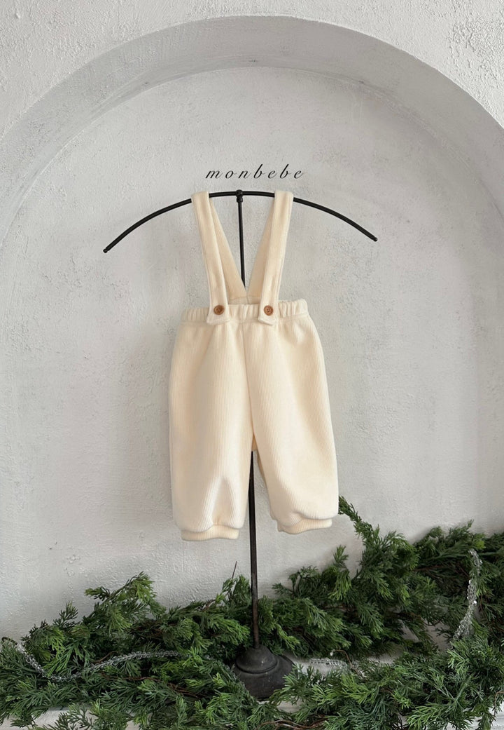 【新作11/17発売】 monbebe / Ribbed suspenders Pants