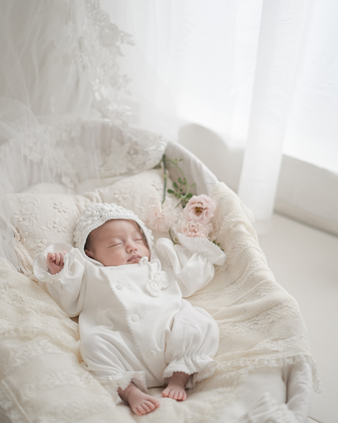 【silver】bébé/ (長袖) Picot glory suit