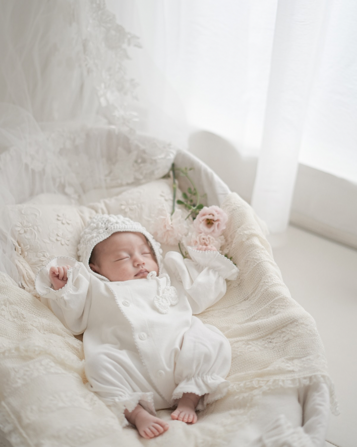 【silver】bébé/ (長袖) Picot glory suit