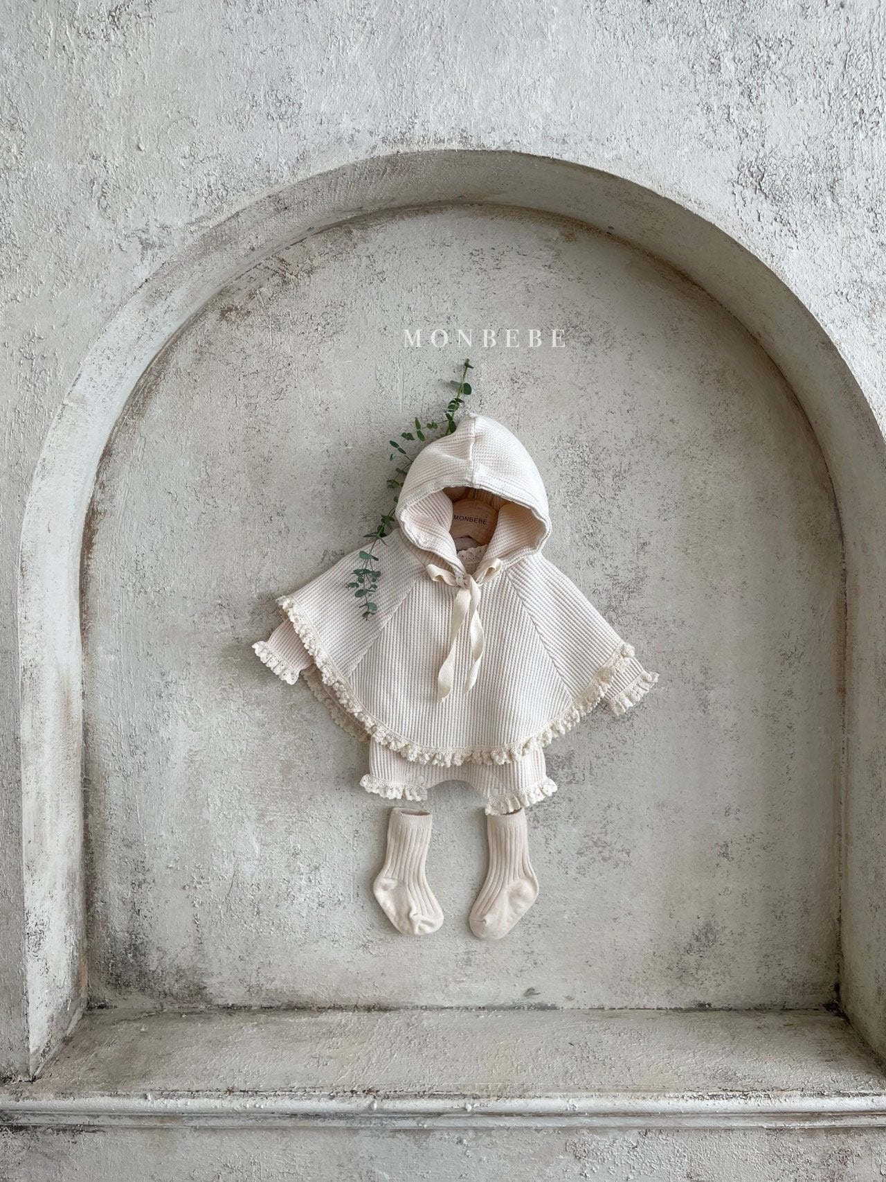 即納】monbebe / waffle frill poncho – ciel de bébé
