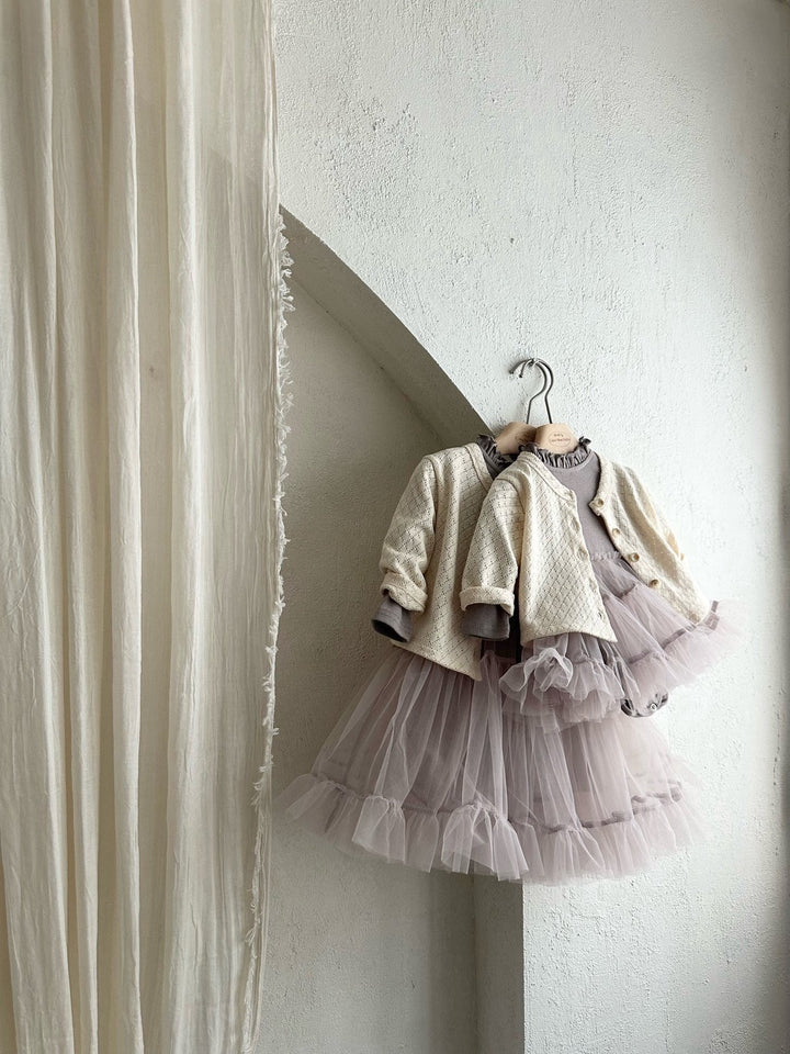 【予約】monbebe / Ribbed Shasha Dress