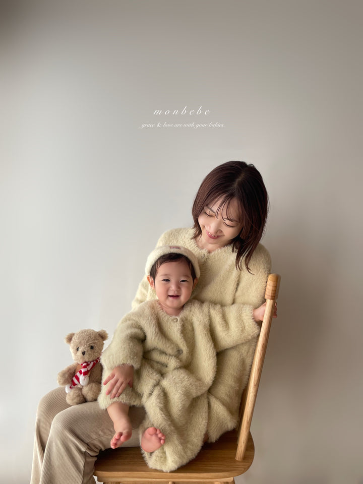 【予約】 monbebe /Teddy cardigan  (mom)
