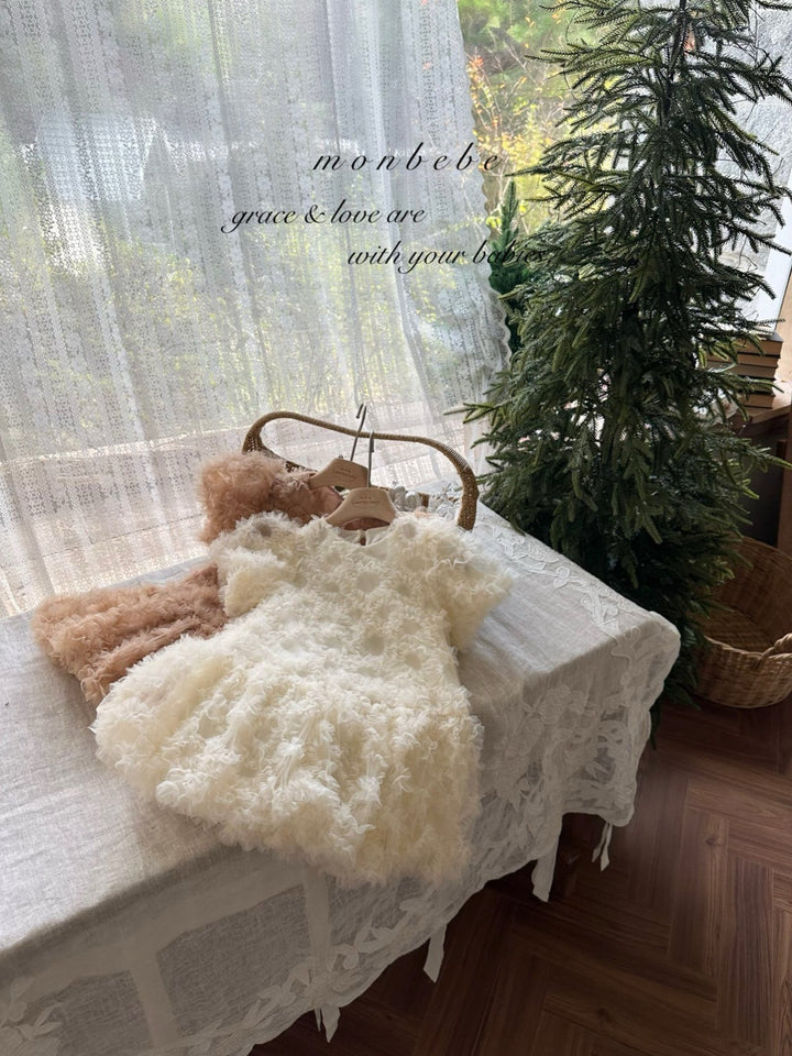 【新作 11/12予約受付開始】monbebe / Blanc Shasha dress