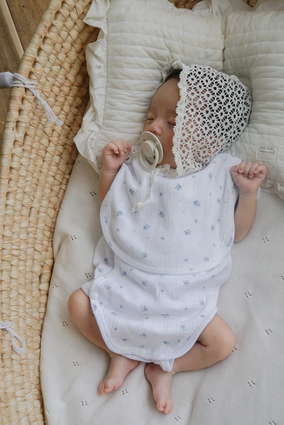 1gram  / Ribbed baby romper (bib set)