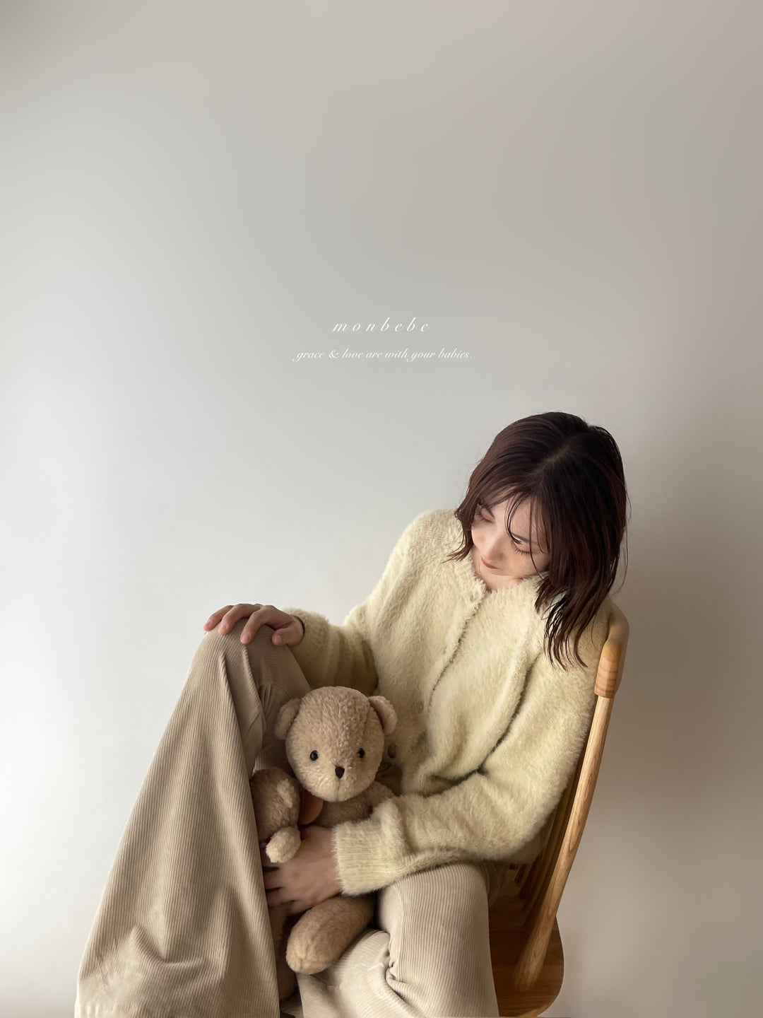 【予約】 monbebe /Teddy cardigan  (mom)