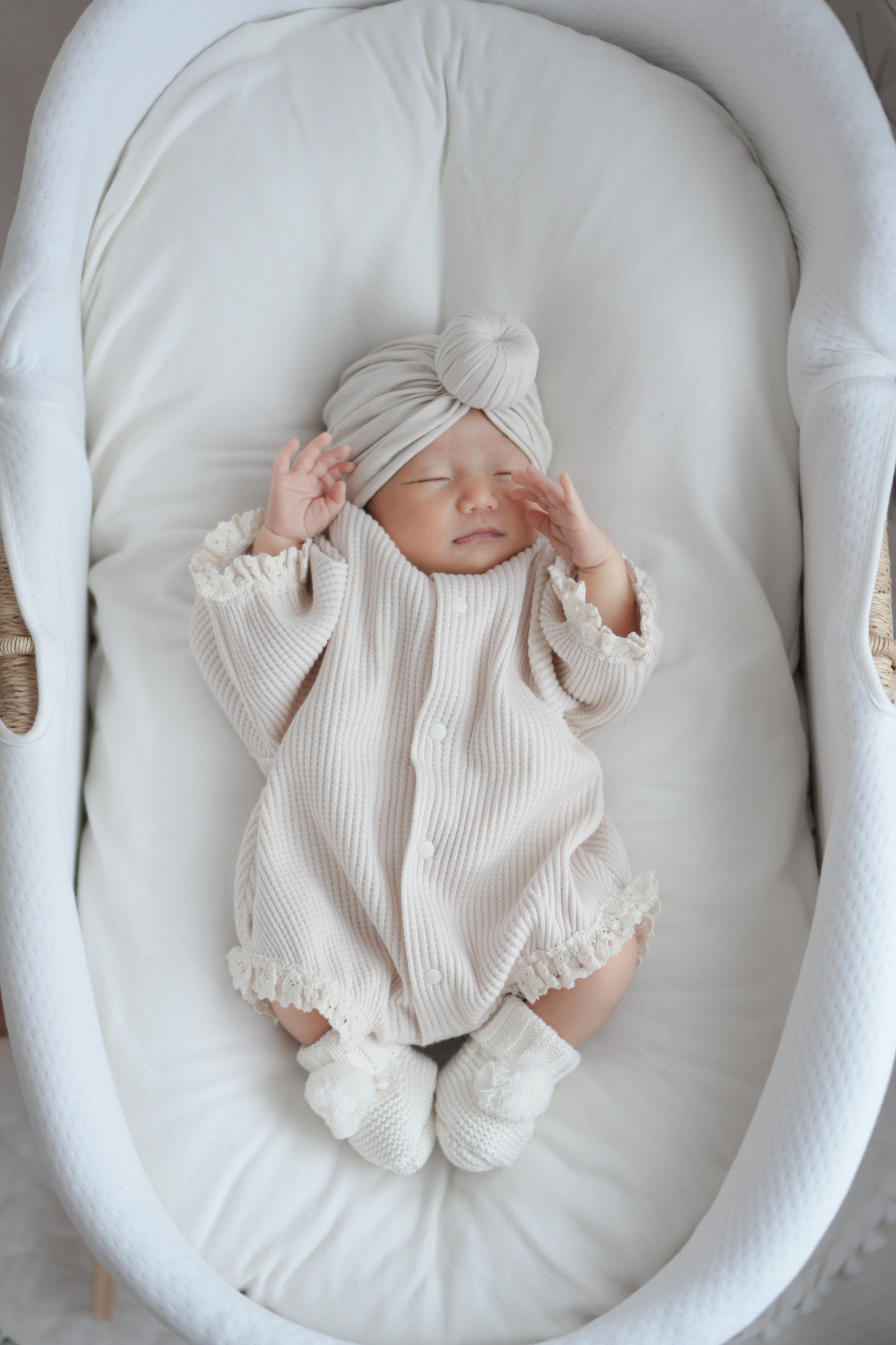 【大人気⭐︎】ciel de bébé ベビー服 ボンネット セット ホワイト ベビー(3m-18m) – ciel de bébé