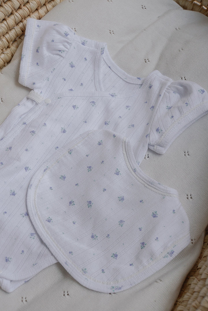 1gram  / Ribbed baby romper (bib set)