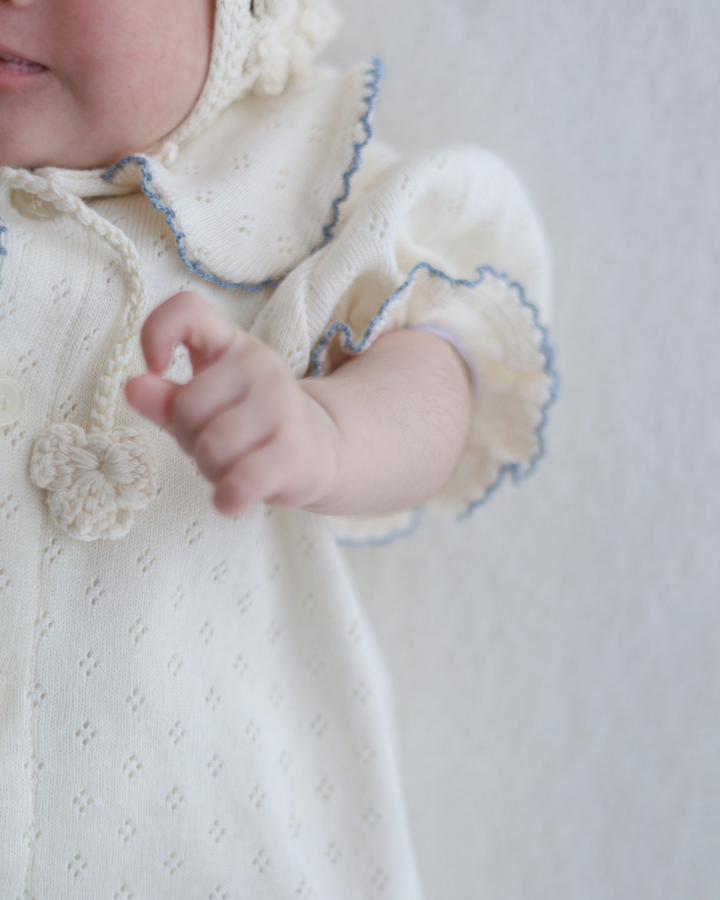 【予約】bébé / (半袖) hana picot lace suit