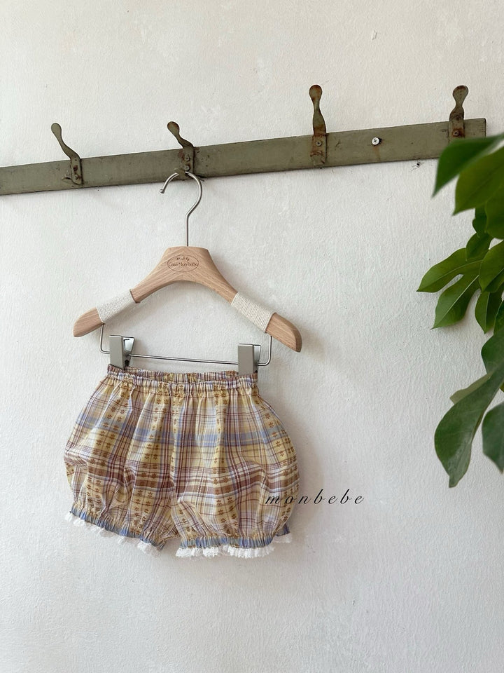 【予約】monbebe / Check Peony Balloon Shorts