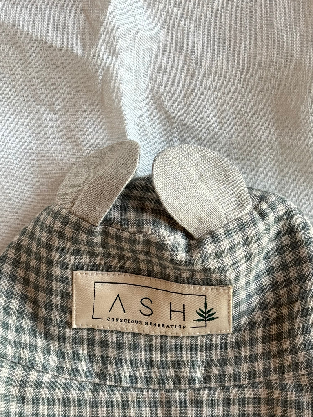 ASH Generation /  bear hat (straight / basil gingham)