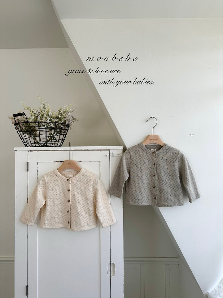 【予約】monbebe / Argyle Cardigan