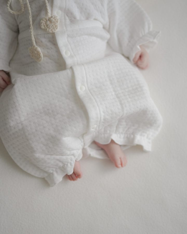 【即納】 bébé/ (長袖) Milky Organic Quilt Dressall