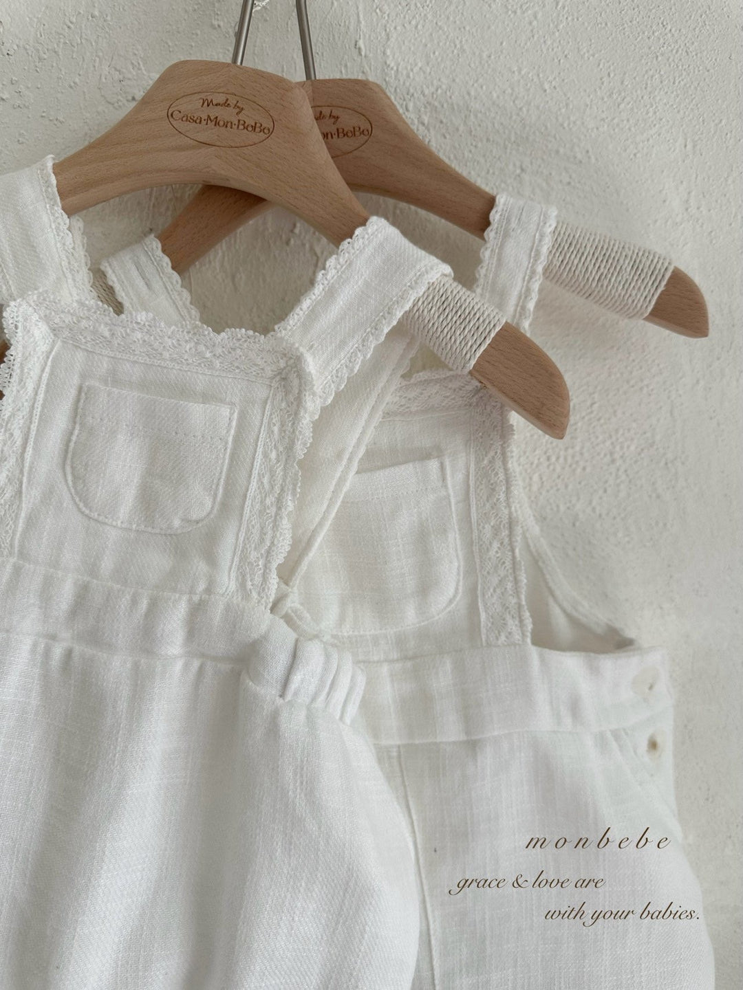 【monbebe夏新作】monbebe / Pure Linen Suspender Suit