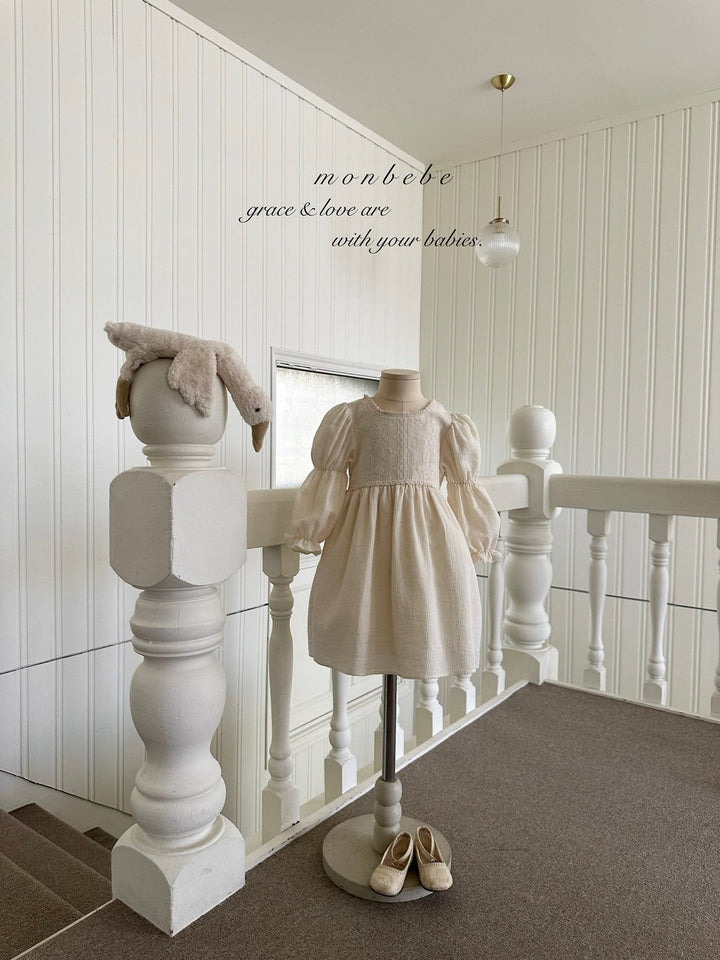 【予約】monbebe / Rose Lace Dress (kids)
