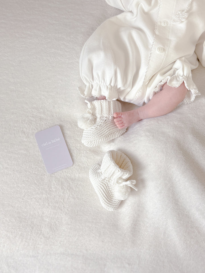 bébé / knit pompom shoes