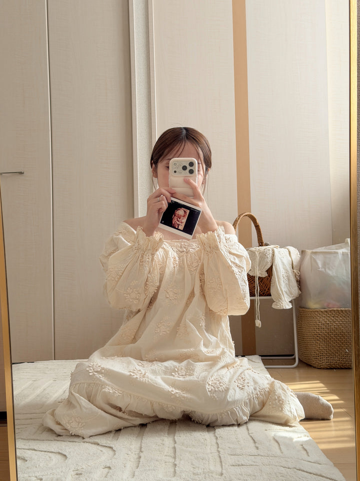 【2026春新作】 monbebe / Flora vintage dress (mom)