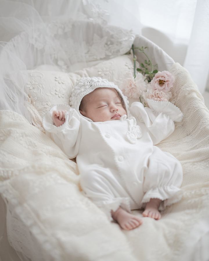 【即納】bébé/ (長袖) Picot glory suit