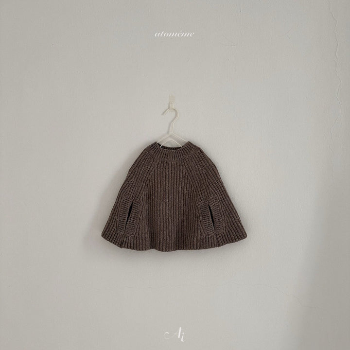 atomeme /  Olive knit poncho