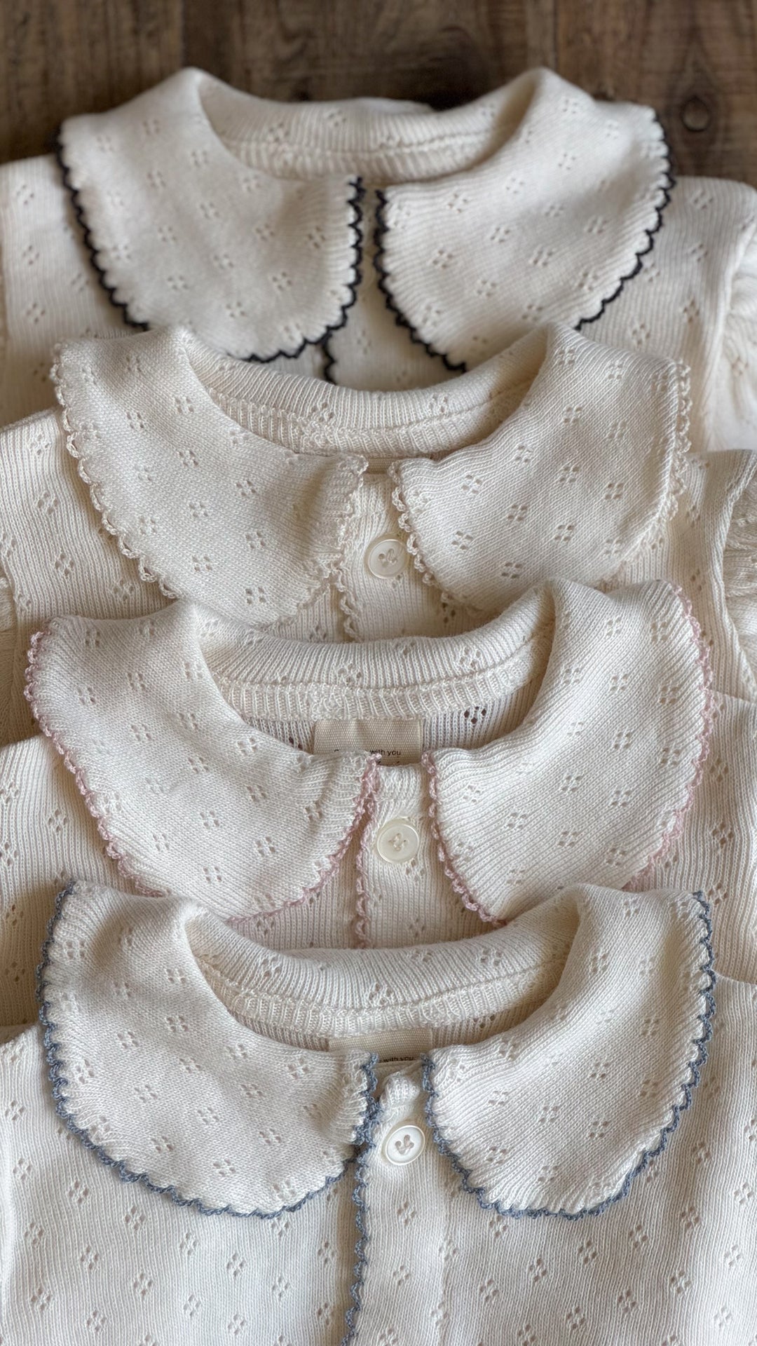 【予約】bébé / (半袖) hana picot lace suit