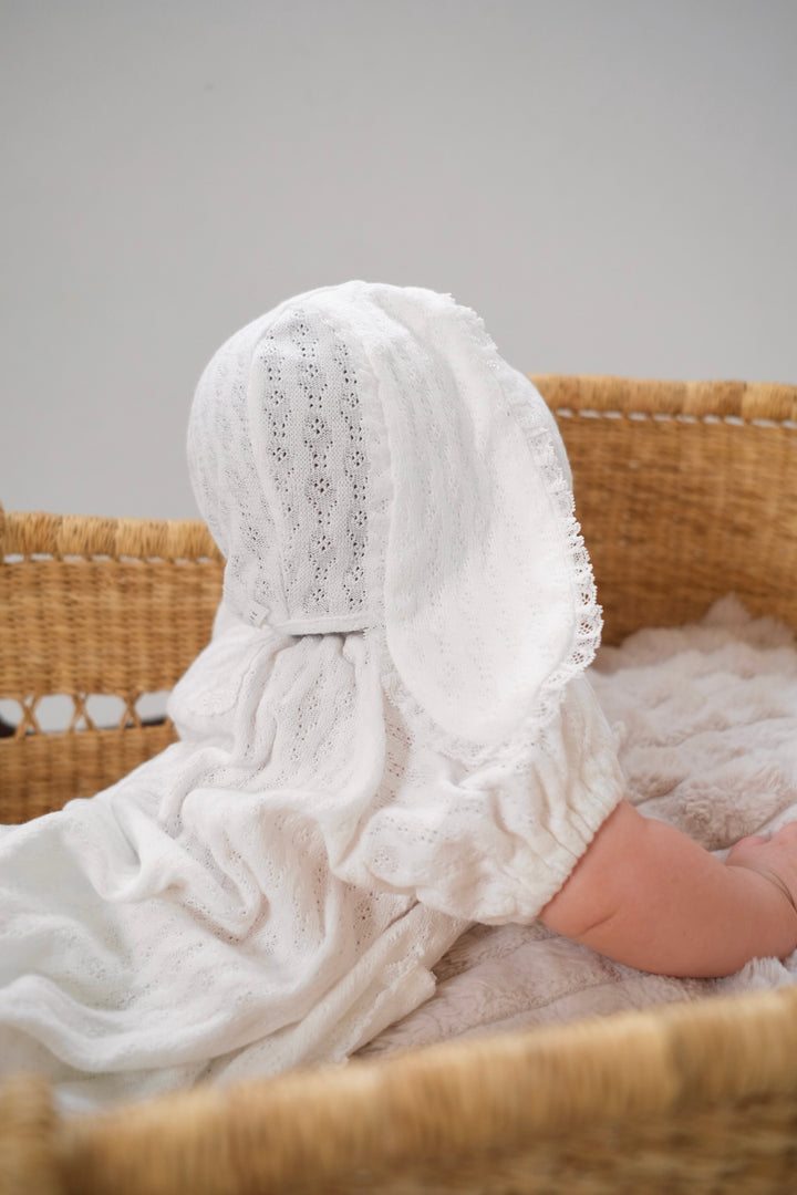 【monbebe夏新作】monbebe / Bunny Knit Balloon Suit (Bonnet set)