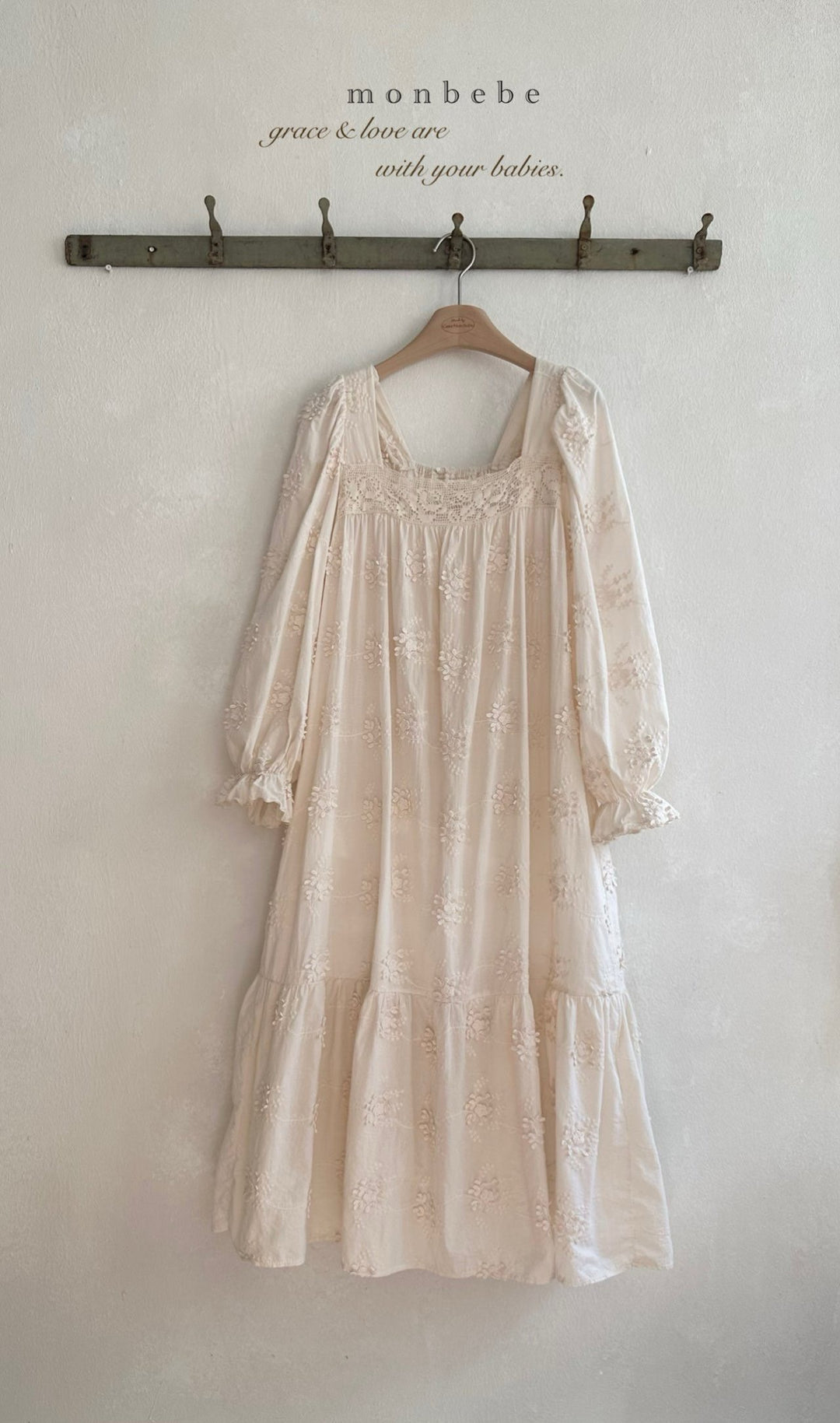【2026春新作】 monbebe / Flora vintage dress (mom)