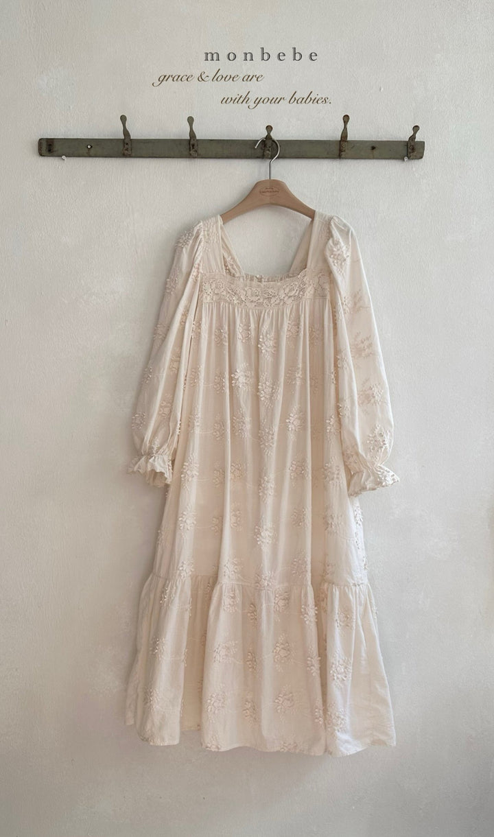 【2026春新作】 monbebe / Flora vintage dress (mom)