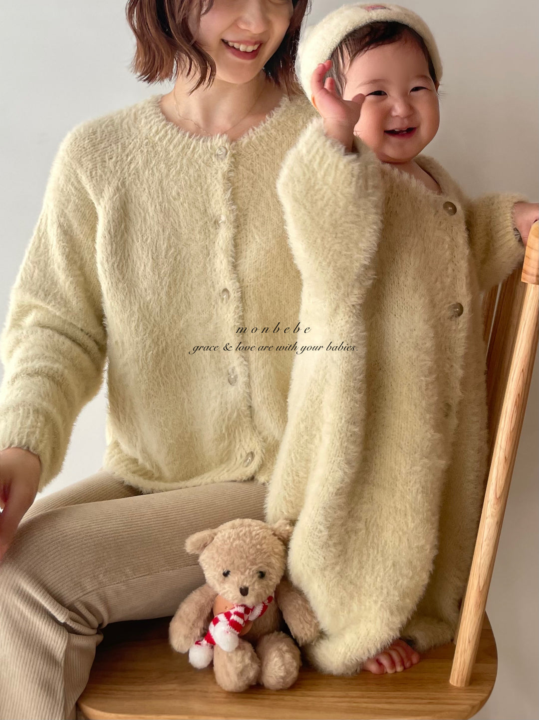 【予約】 monbebe /Teddy cardigan  (mom)