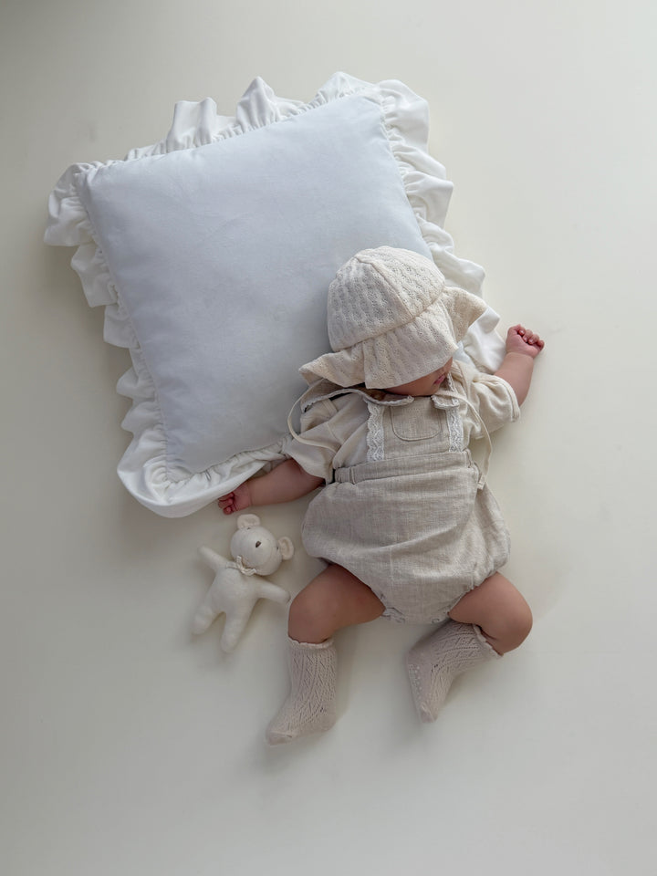 【monbebe夏新作】monbebe / Pure Linen Suspender Suit